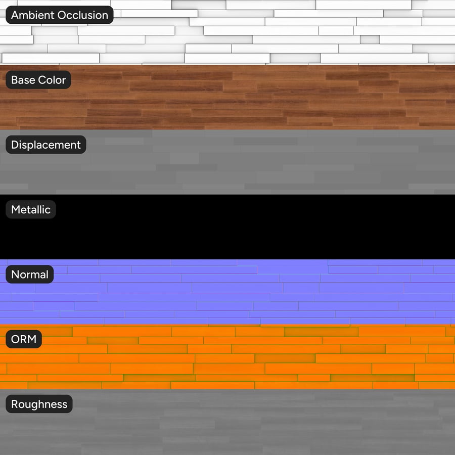 Tekstur Pelapis Dinding Kayu 3D Staggered, Warm Oak