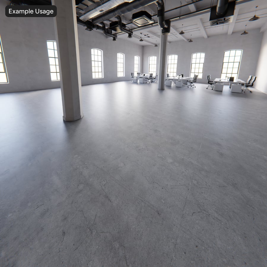 Worn Polished Concrete Floor Texture, Mid Grey