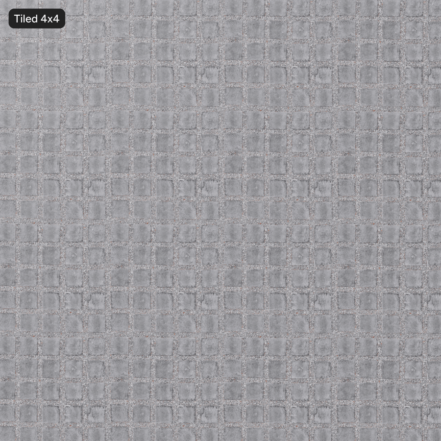 Square Stepping Slab and Gravel Patio Paving Texture, Grey