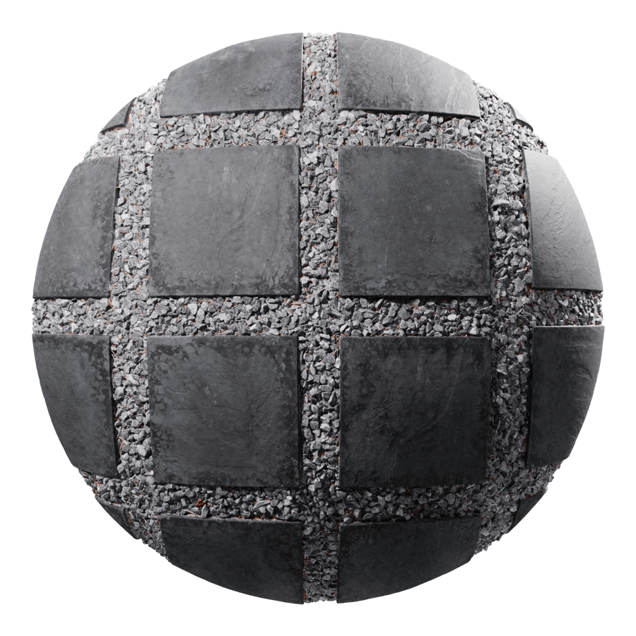 Square Stone Stepping Slab Texture, Dark Grey