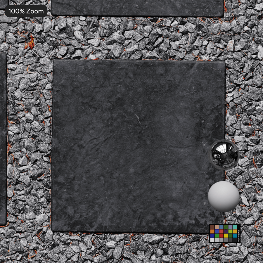Square Stone Stepping Slab Texture, Dark Grey
