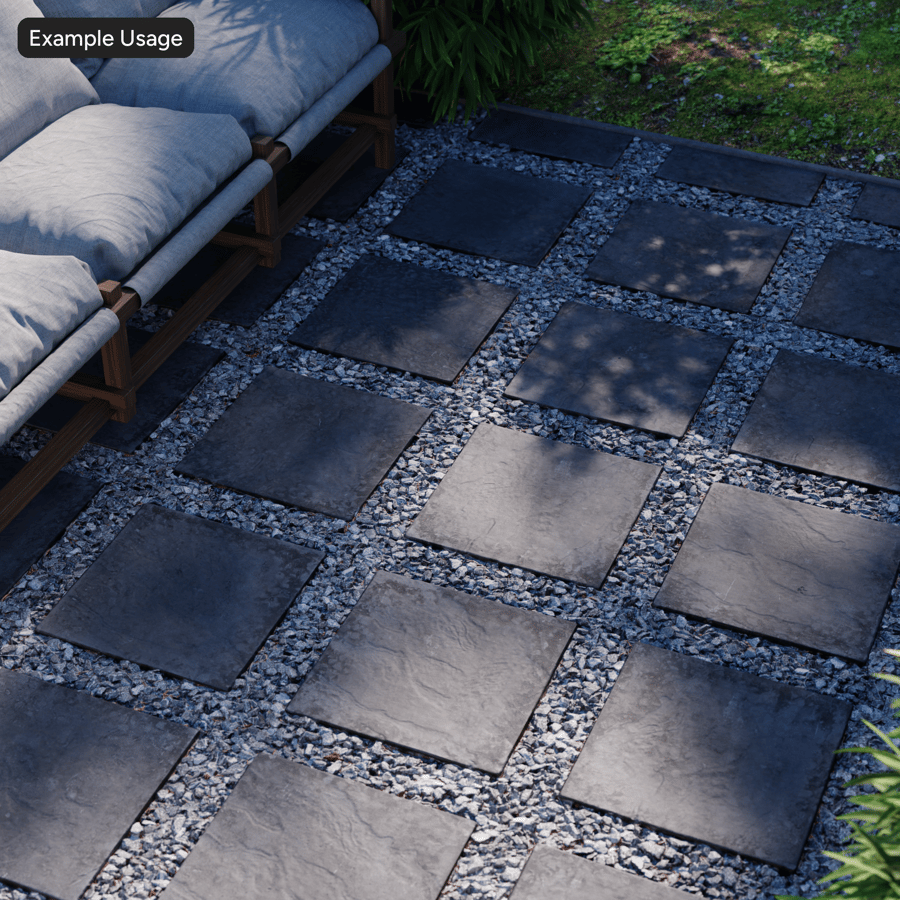 Square Stone Stepping Slab Texture, Dark Grey