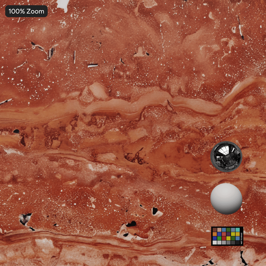 Polished Travertine Stone Slab Texture. Red