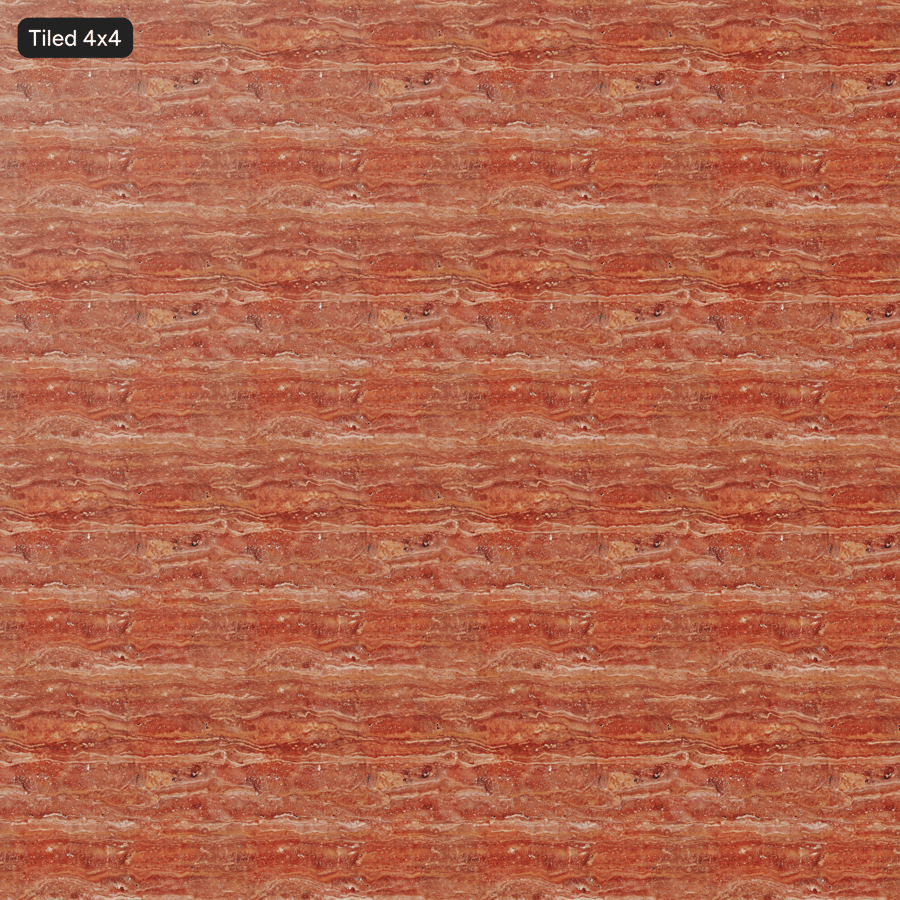 Polished Travertine Stone Slab Texture. Red