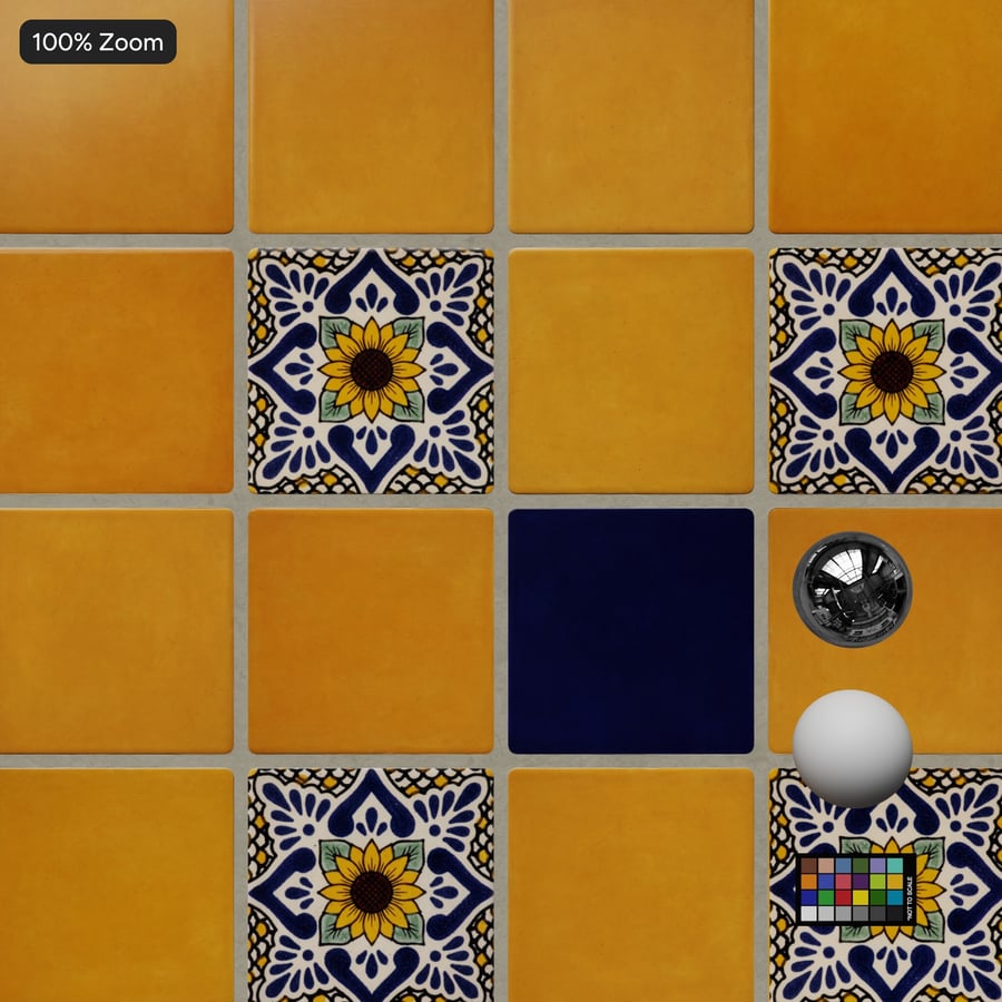 Texture di Piastrelle Quadrate in Ceramica con Motivo Talavera