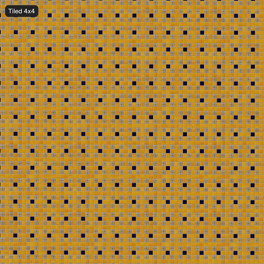 Texture di Piastrelle Quadrate in Ceramica con Motivo Talavera