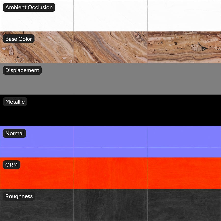 Polished Travertine Tile Stone Wall Texture. Brown