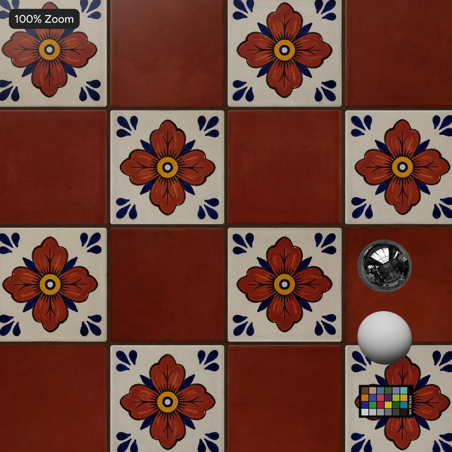 Checkerboard Talavera Ceramic Decorative Tile Texture