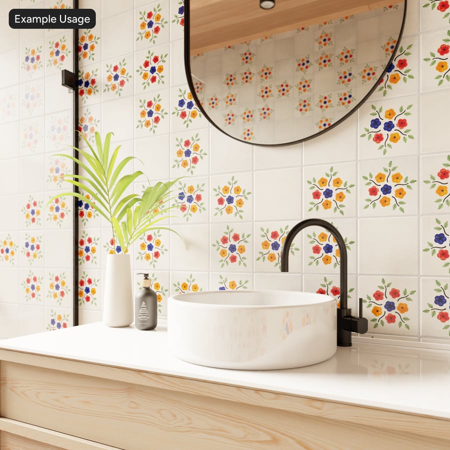 Texture di Piastrelle in Ceramica con Motivo Floreale