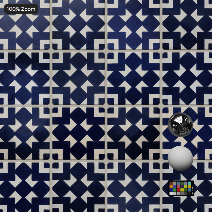 Geometric Patterned Ceramic Glossy Tile Texture