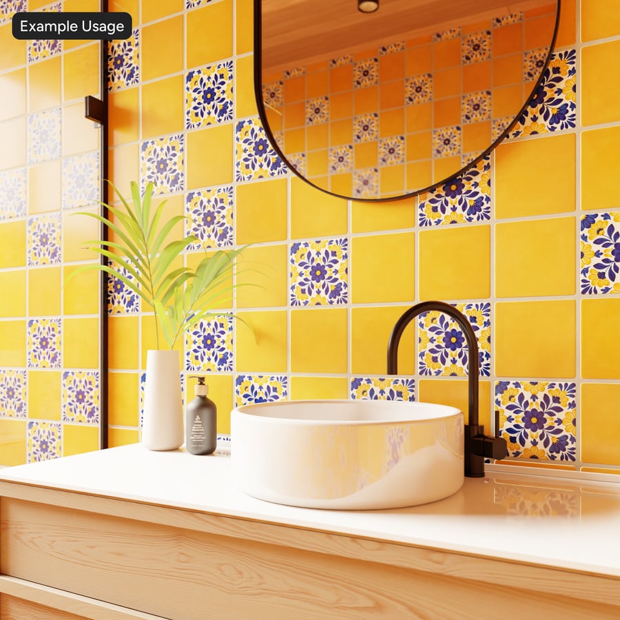 Texture piastrella decorativa quadrata in ceramica Talavera