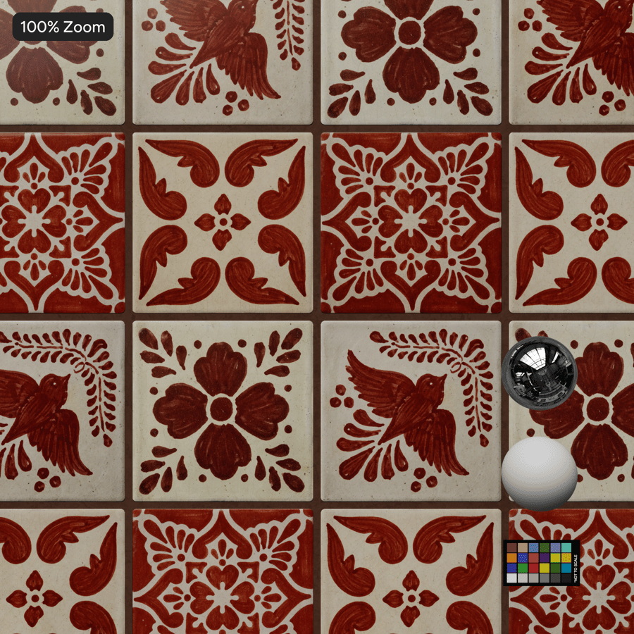 Talavera Ceramic Patterned Tile Texture