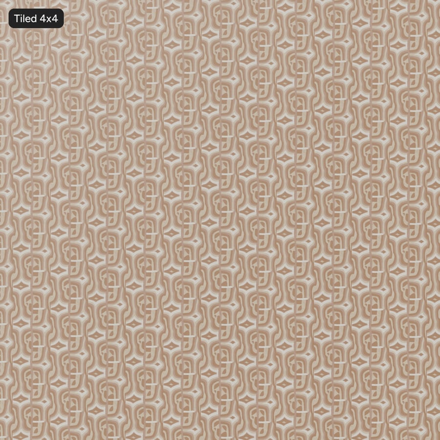 Geometrisch textiel behang met patroon, bruin