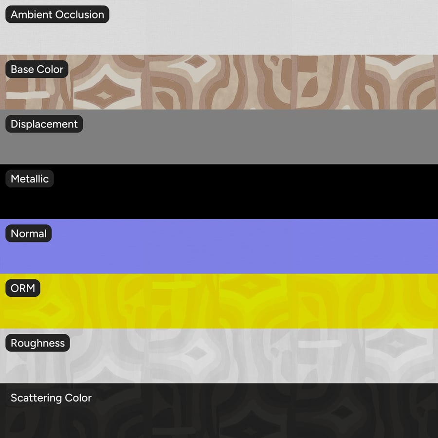 Geometrisch textiel behang met patroon, bruin