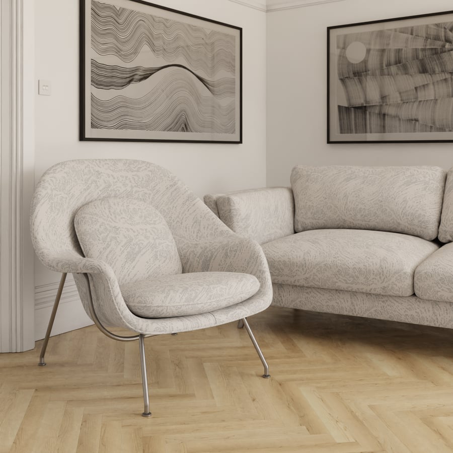 Textura vzorované žakárové potahové látky, krémová