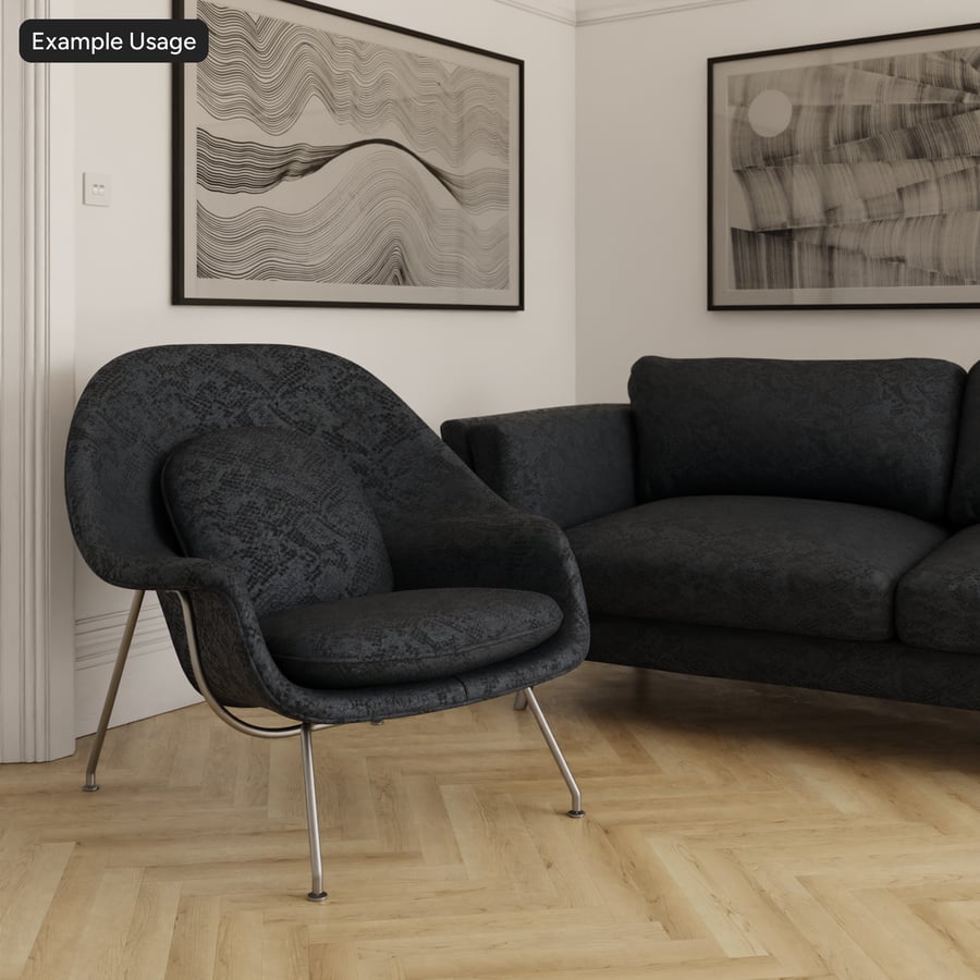Textura látky se vzorem hadí kůže, tmavě šedá