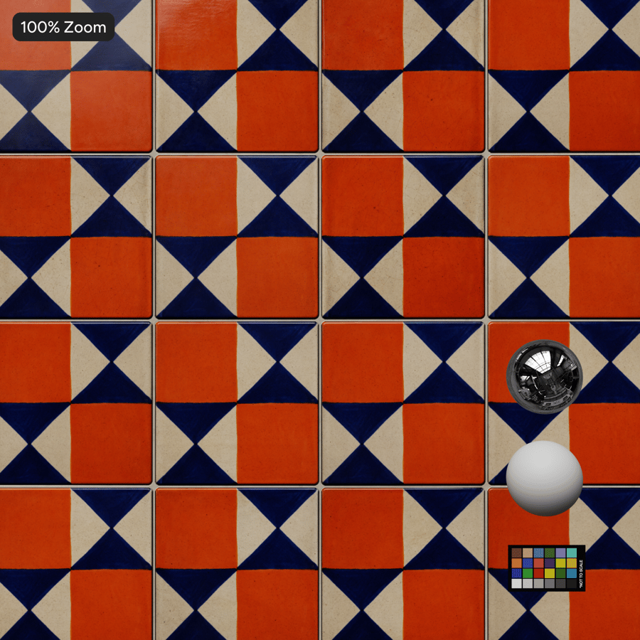 Geographic Talavera Ceramic Square Tile Texture