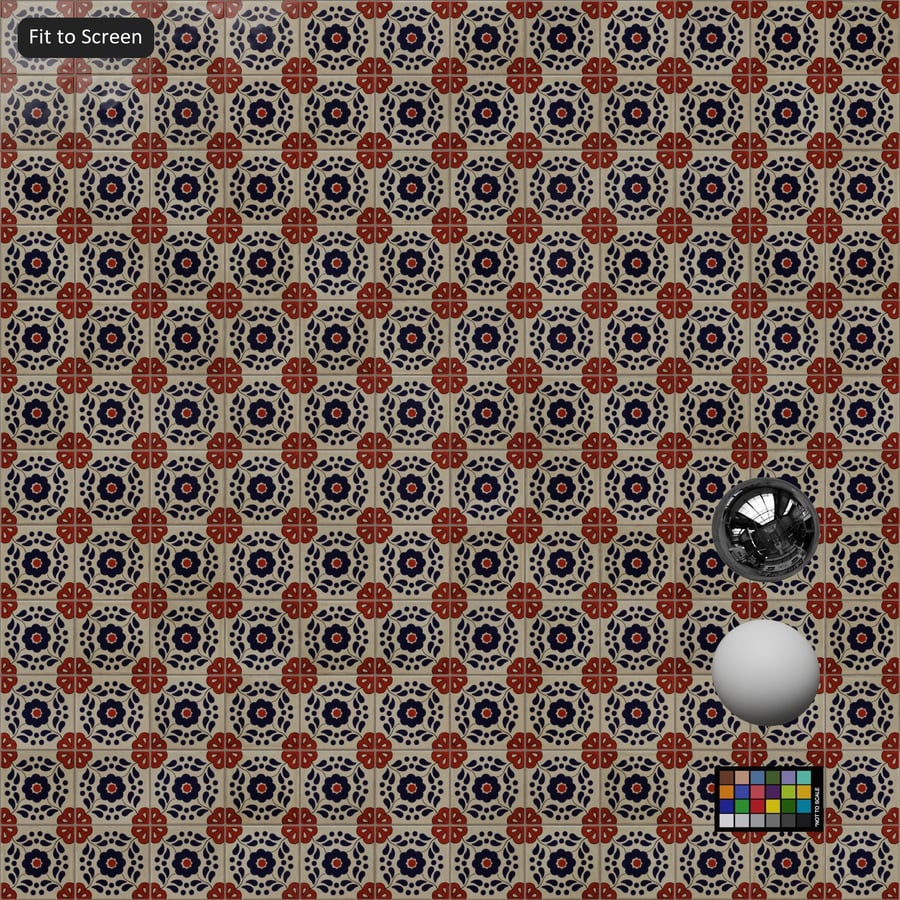 Talavera Patterned Ceramic Glossy Tile Texture