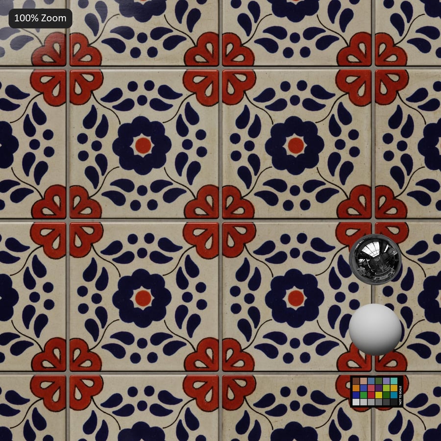 Talavera Patterned Ceramic Glossy Tile Texture