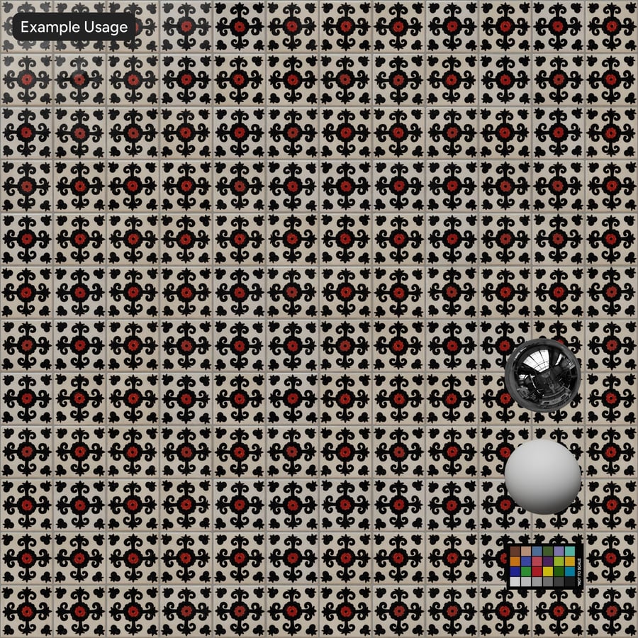 Talavera Ceramic Patterned Tile Texture