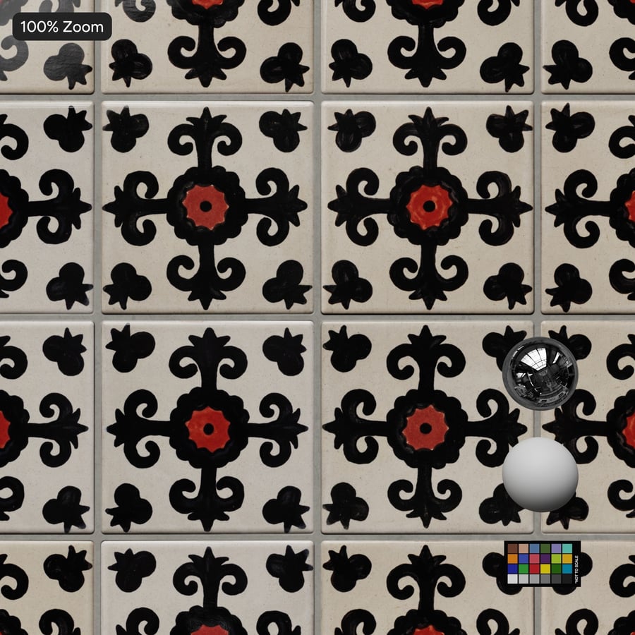 Talavera Ceramic Patterned Tile Texture