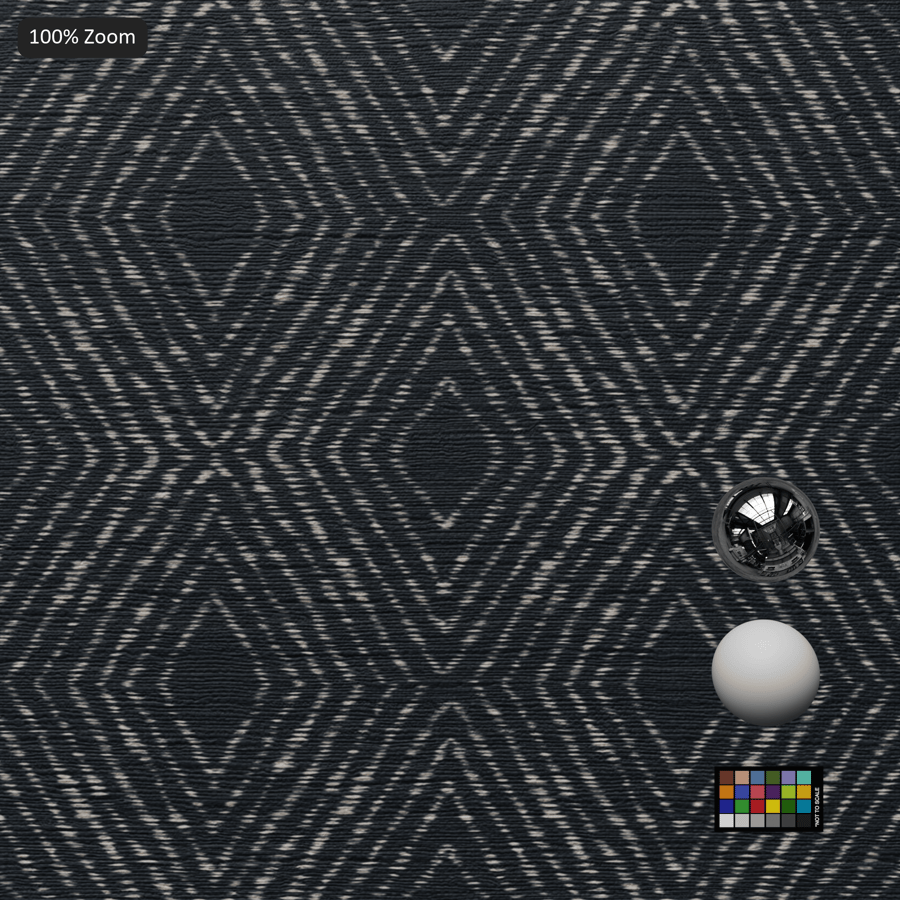Diamond Pattern Textile Wallpaper Texture, Black and White