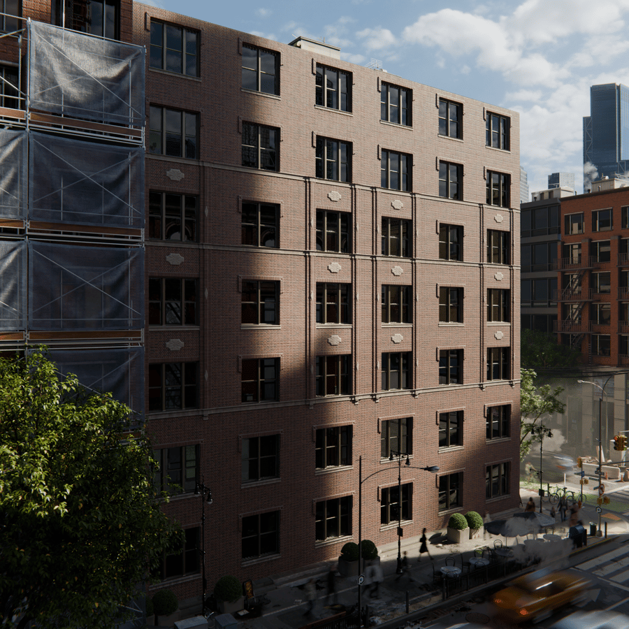 Residential Brick Facade Texture