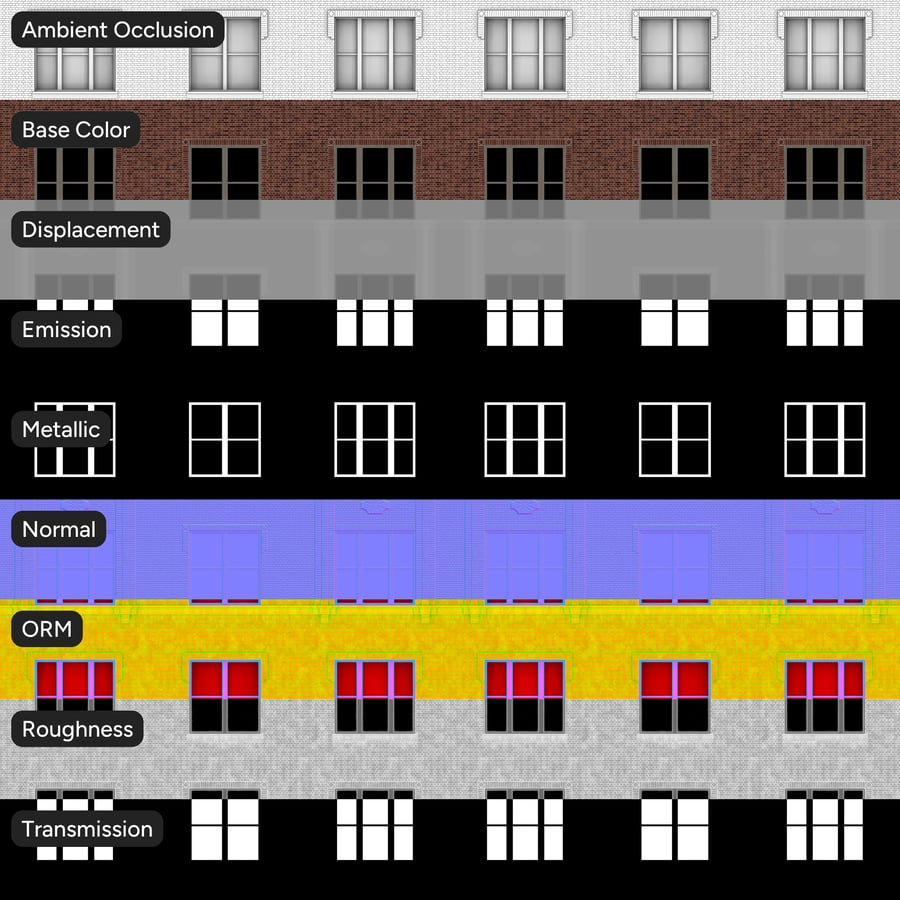 Residential Brick Facade Texture