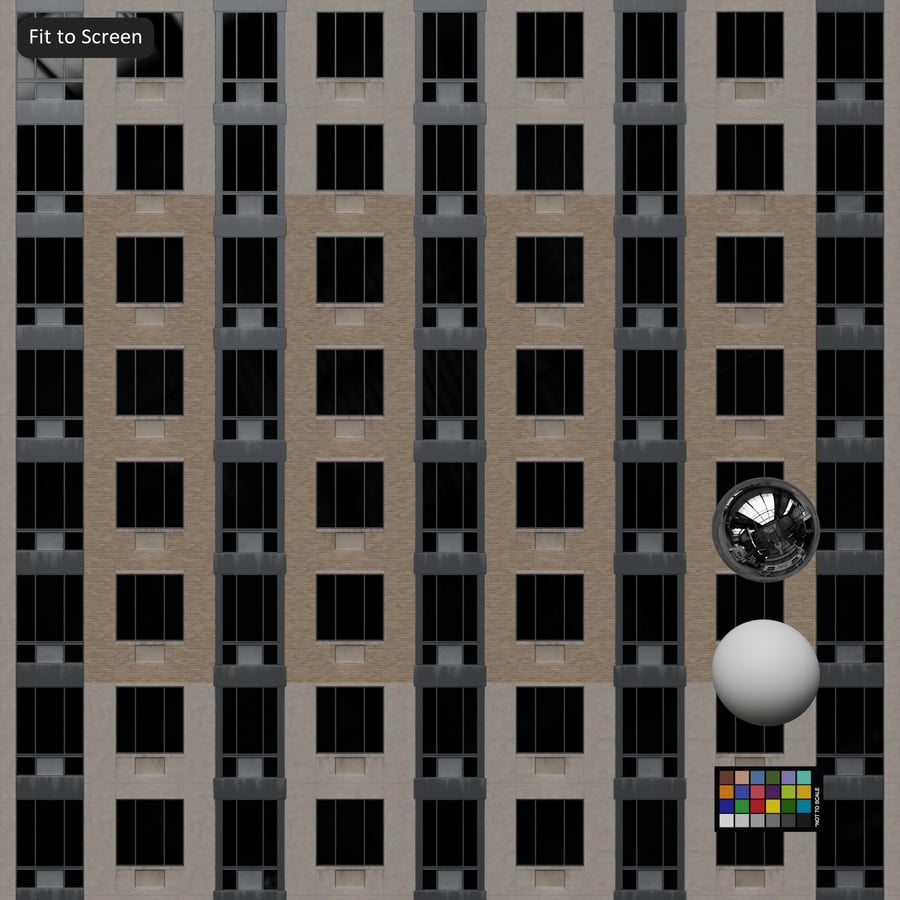 Residential Building Facade Brick and Glass Texture