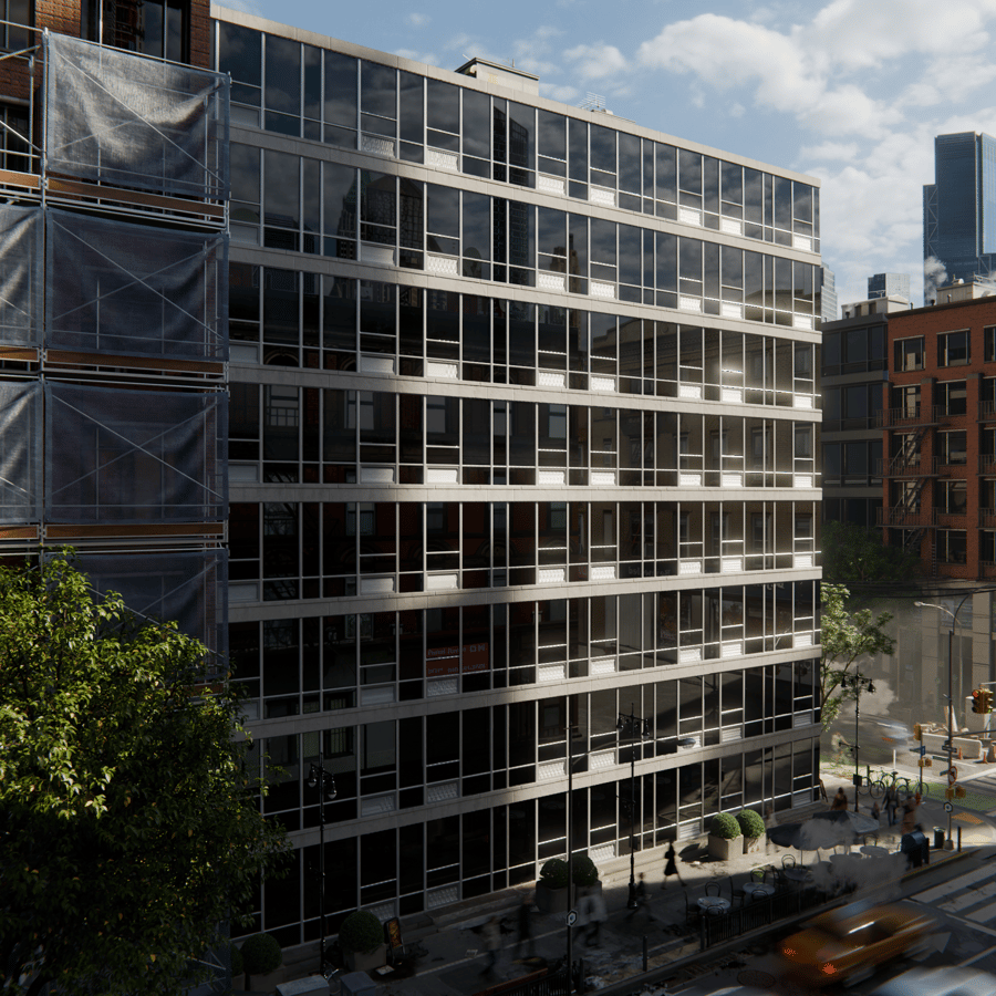 Tekstur Fasad Gedung Perkantoran Modern