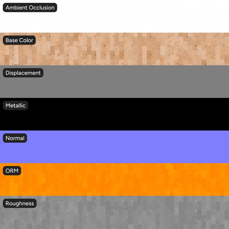 Alternating Square End Grain Oak Wood Tile Texture
