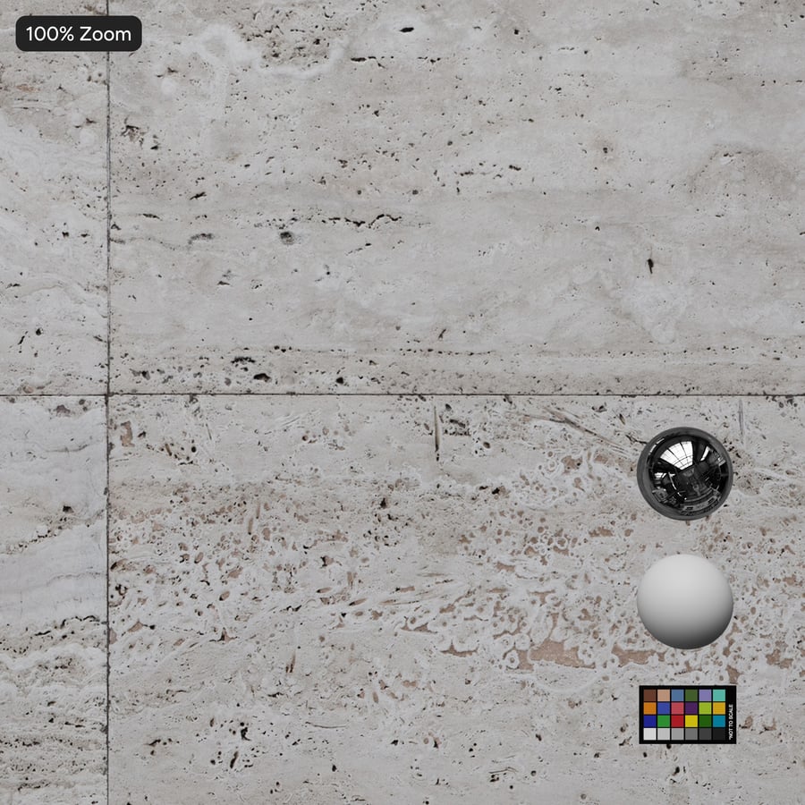 Rectangular Travertine Matte Tile Texture, Gray