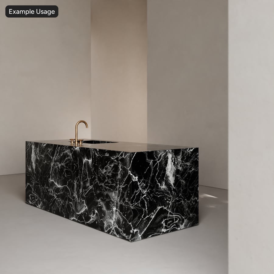 Struttura in pietra di marmo lucida, nero astrale