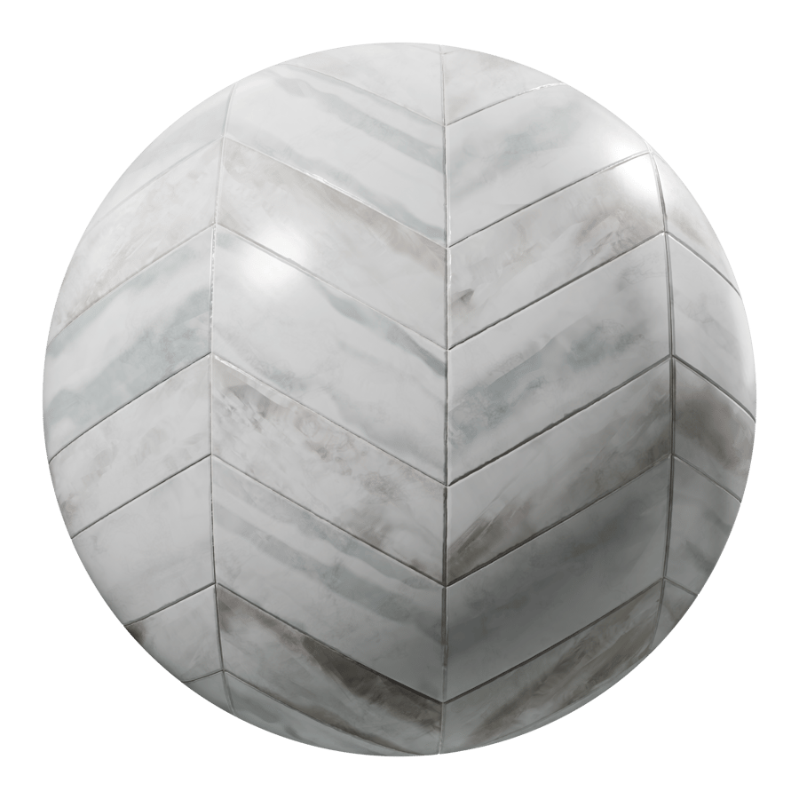 Błyszcząca płytka teksturowana Chevron Marble, szara