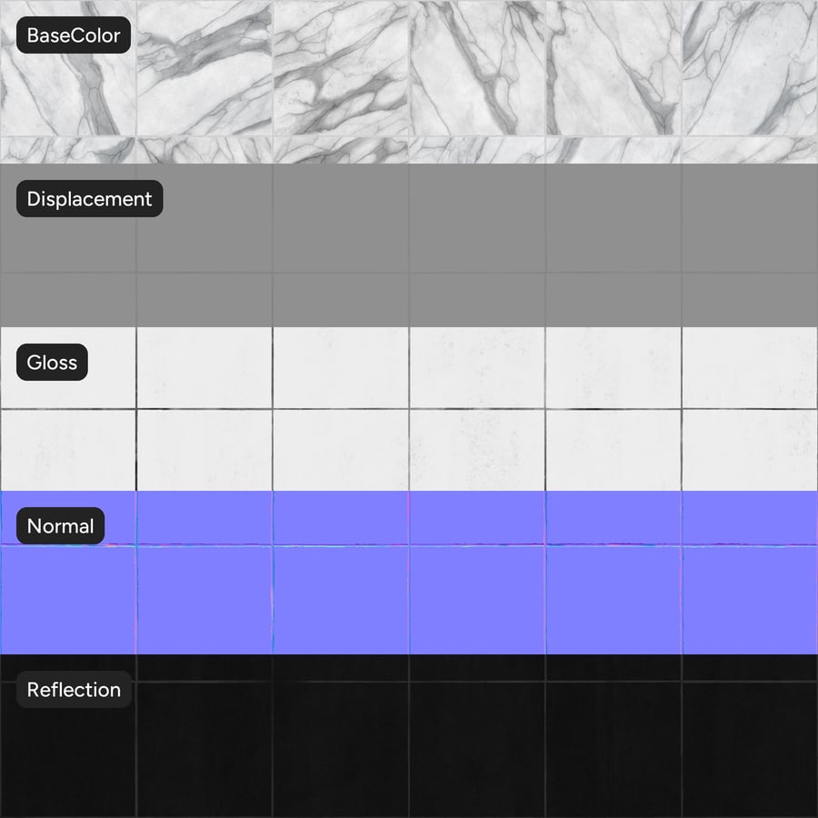 Square Marble Glossy Tile Texture, Orion
