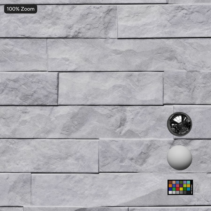Ledger Stone Wall Texture, White