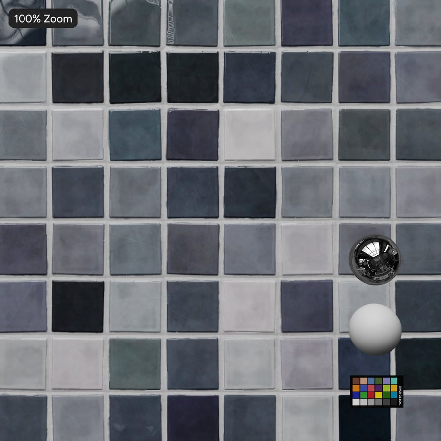 Square Ceramic Glossy Tile Texture, Gray