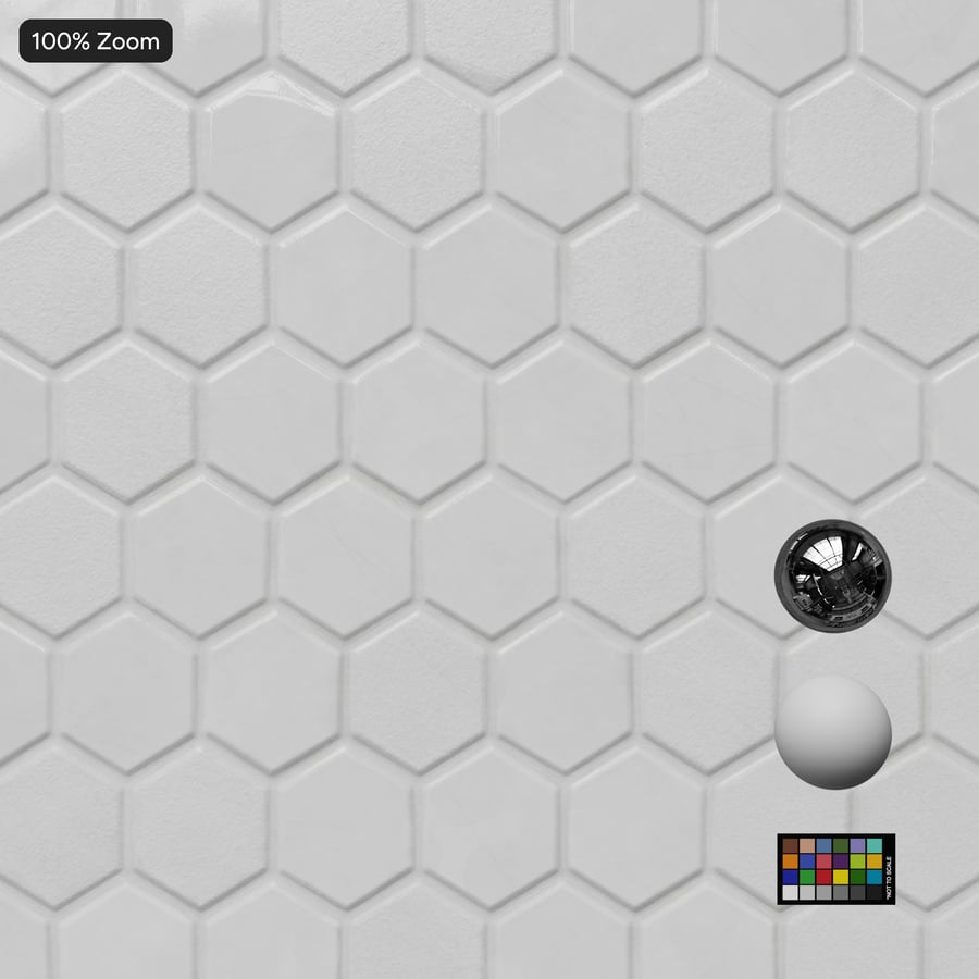 Zeshoekige keramische glanzende tegelstructuur, Blizzard White