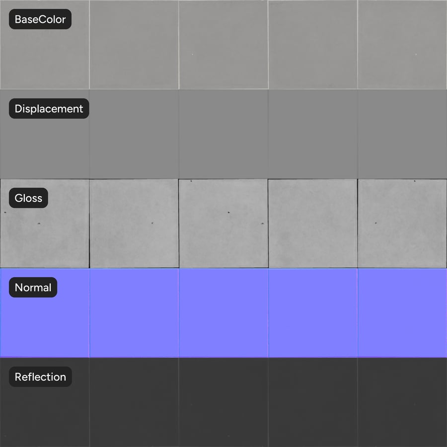 Vierkante keramische matte tegelstructuur, grijs