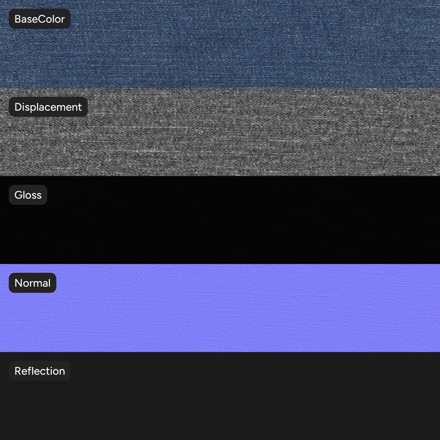 Midweight Denim Fabric Texture, Blue