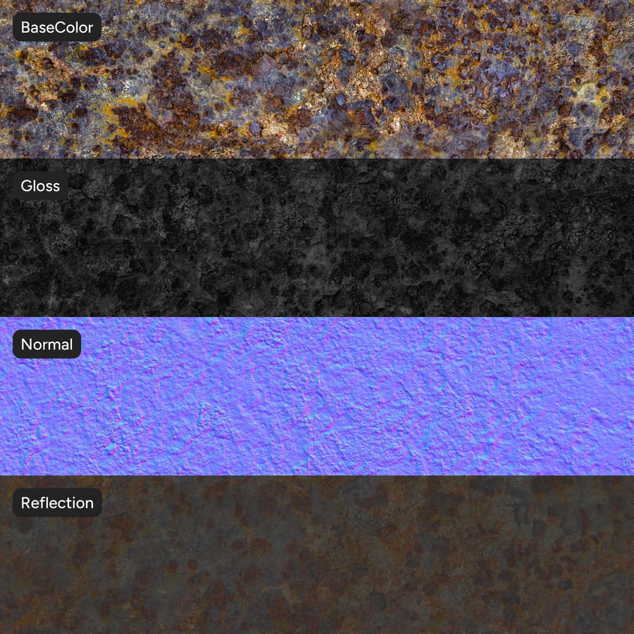Texture metallica ruggine pesante, Multicolore