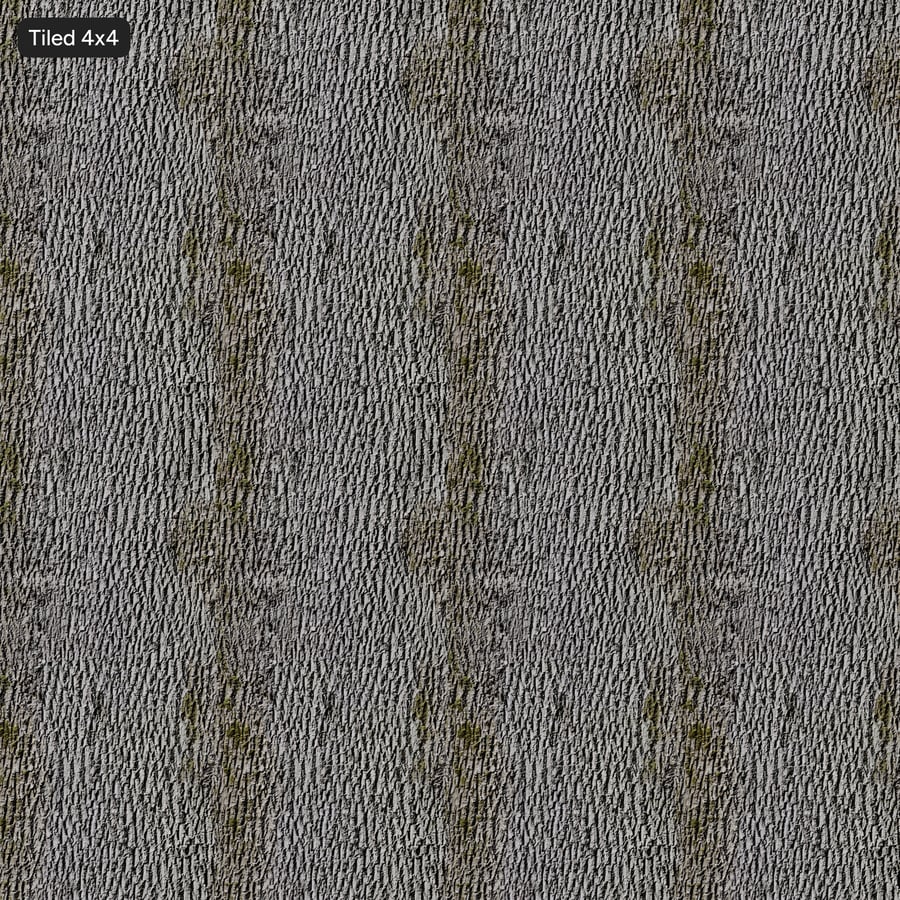 Textura musgosa de corteza caduca, gris