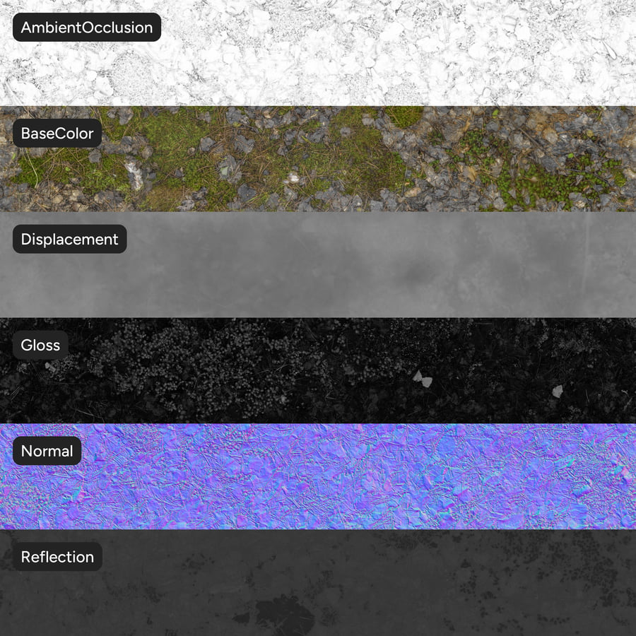 Rozkládající se kůra na mechové lesní textuře