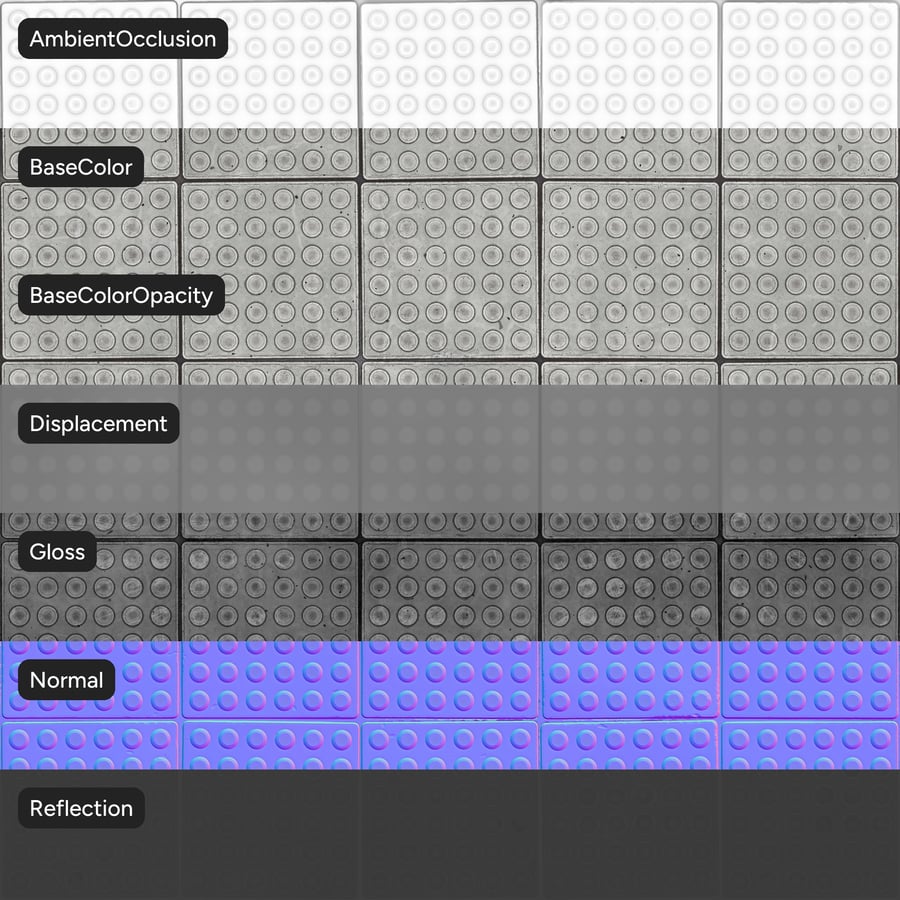 Тактильна плитка Tactile Dots Paver Texture, біла