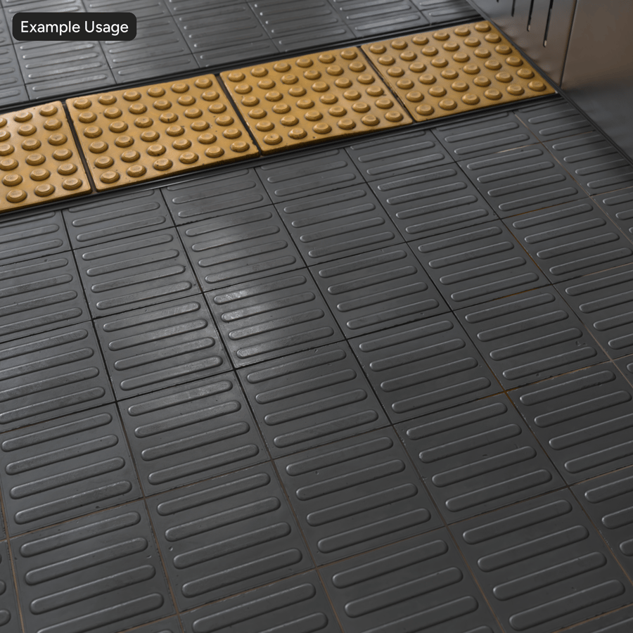 Taktile Linien Pflasterstruktur, Schwarz