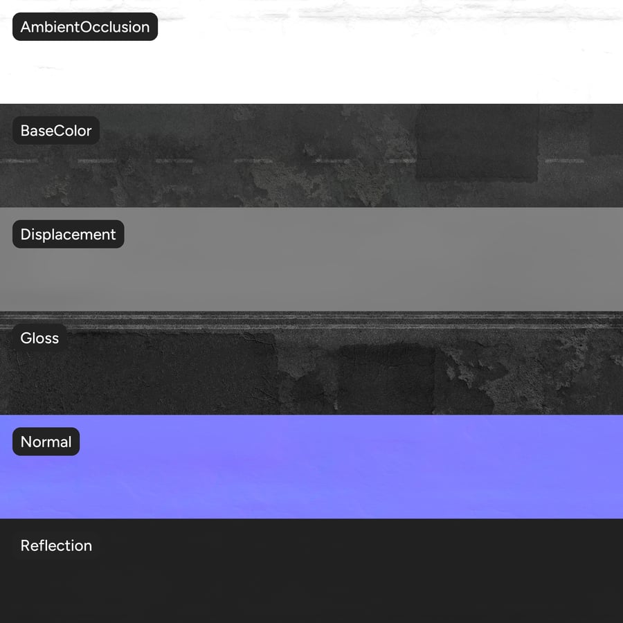 Beschadigde vierbaansweg asfalttextuur, grijs