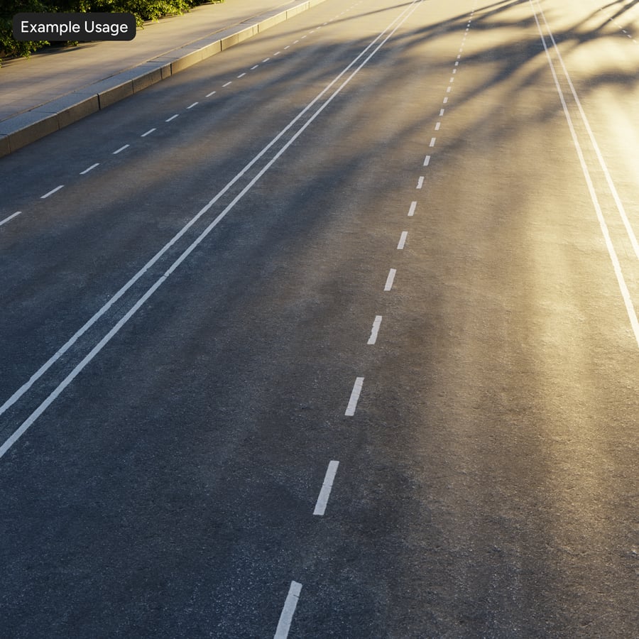 Tekstura asfaltu Clean Two Lane Road, szary