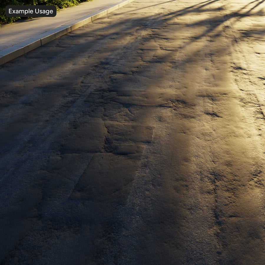 Texture asfalto per strade a corsia singola leggermente usurate, grigio