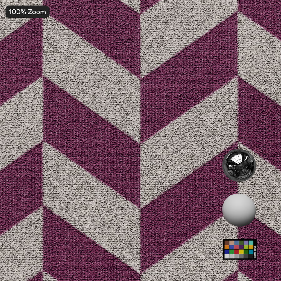 Textura vlneného koberca Chevron Cube, slivka