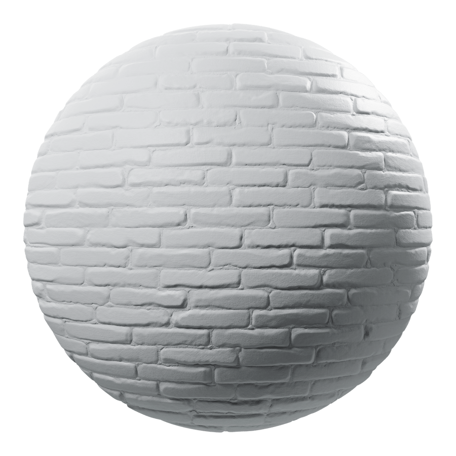Painted Running Bond Brick Wall Texture, White